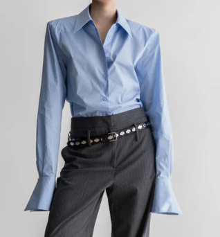 WING CUFFED BUTTON DOWN SHIRT
