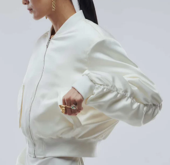 BOMBER SATIN BLANCA