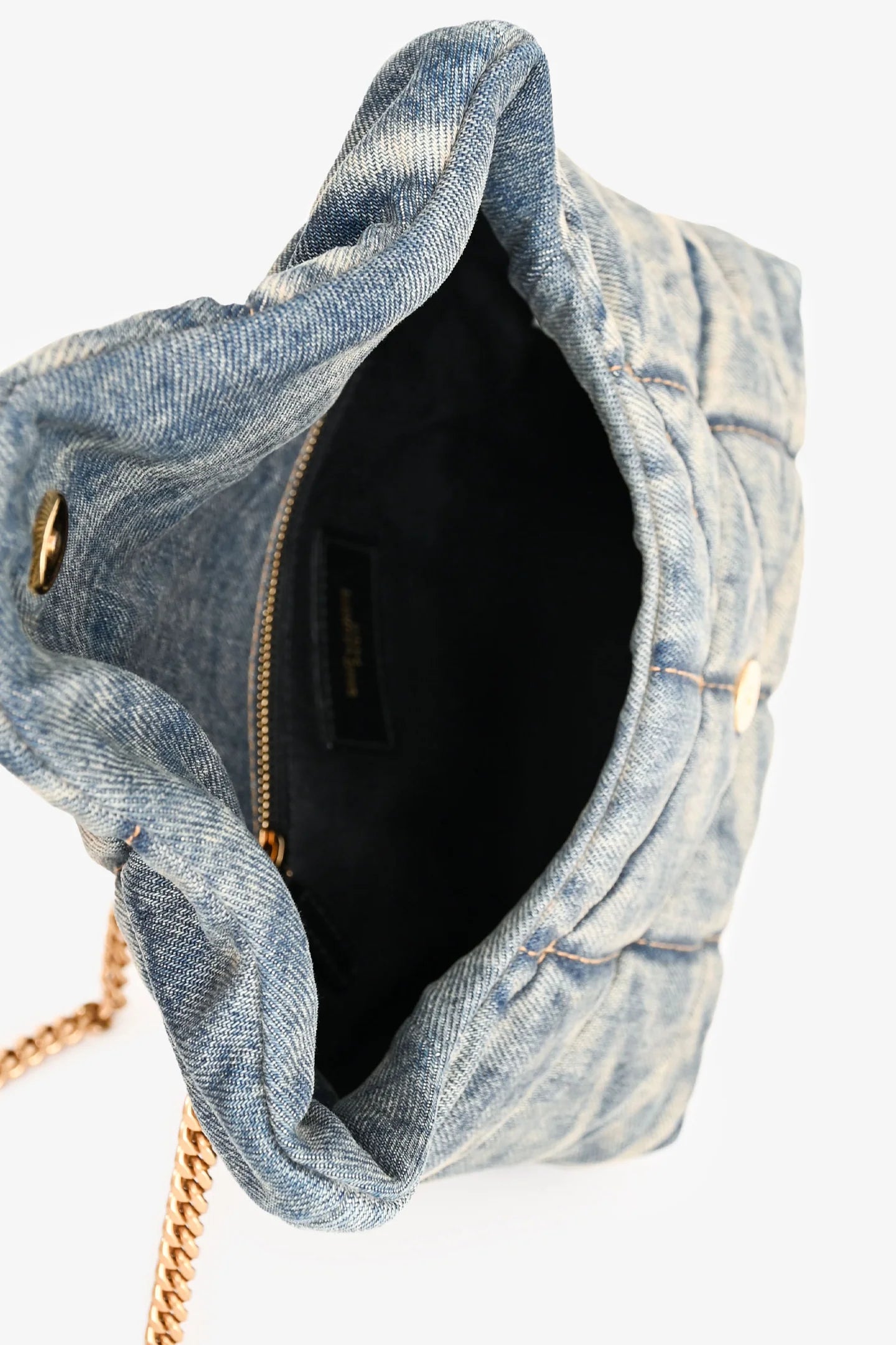 YSL Blue denim small loulou flap bag